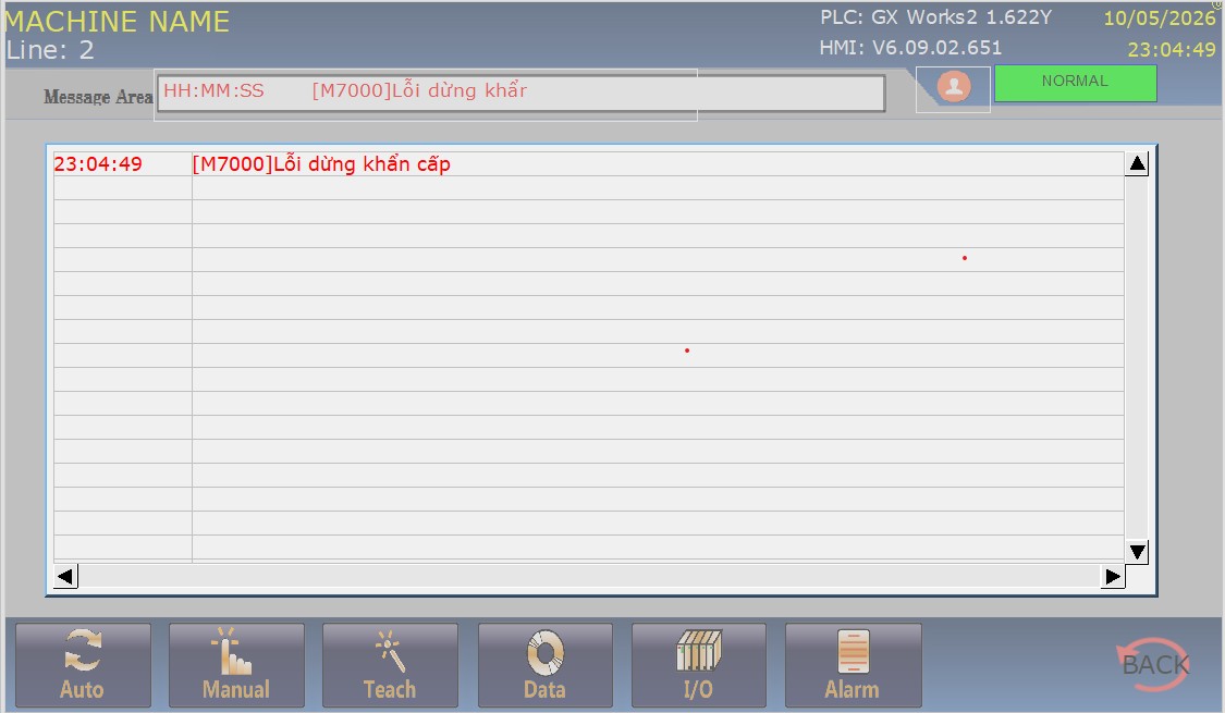Mẫu trang Alarm Screen